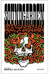 Title: Soundgarden - Mansfield, MA - 2014  Artist: Ames Bros.  Edition:  xx/100  Type: Screen Printed Poster  Size:  16.5" x 26.5"  Notes:  Check out our other listings for more hard-to-find and out-of-print posters.