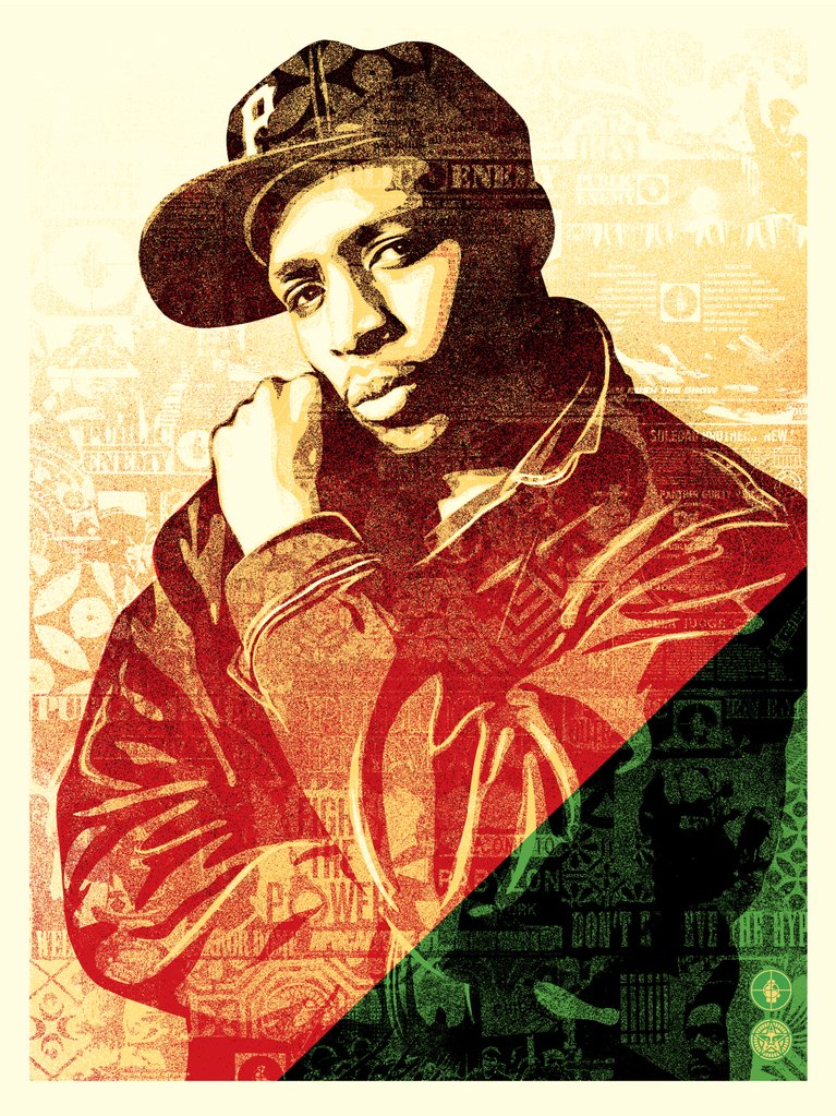 Chuck D, 2019  Shepard Fairey's 2018 Limited Edition run of 450, Signed by Shepard Fairey, Chuck D and Janette Beckman.  Printed on Cream Speckle Tone Paper   Ready to Ship!
