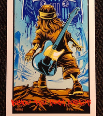 This screen print for Eddie Vedder’s February 8th 2014 show at the Riverside Theatre in Perth, Western Australia. Check out our other listings for more hard-to-find and out-of-print posters.