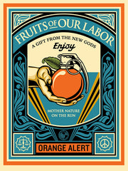 Title:  Fruits Of Our Labor  Poster artist:  Shepard Fairey  Edition:  xx/450 s/n  Type:  Screen print  Size:  18" x 24"  Notes:  Released in 2015.   Check out our other listings for more hard-to-find and out-of-print posters.