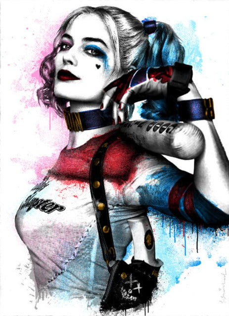 Title: Harley Quinn Suicide Squad MBW DC Comics (2016)  Artist: Mr. Brainwash  Edition: Signed and numbered with a thumbprint on the back in a limited edition of 150 total copies.  Type: Screen print in colors on archival paper  Size: 30" × 22.59"  Notes:  Check out our other listings for more hard-to-find and out-of-print posters.