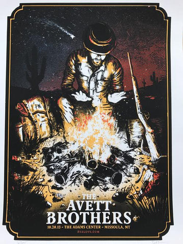 Zeb Love - The Avett Brothers Spokane WA - Screen print  2013 - xx/200 - S/N'd
