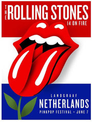 Title: Rolling Stones - 2014 OFFICIAL POSTER LANDGRAAF, NETHERLANDS #1  Poster artist:   Edition:  Lithograph  Type: Limited edition lithograph   Size: 17" x 23"  Location:  Landgraaf, Netherlands   Venue: Pinkpop Festival   Notes:   1st edition, official poster hand numbered and embossed.  Official poster, Europe 14 On Fire Tour original from the show!