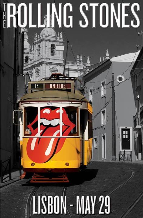 Title: Rolling Stones - 2014 OFFICIAL POSTER LISBON #1  Poster artist:   Edition:  xx/500  Type: Limited edition lithograph   Size: 17" x 23"  Location:  Lisbon, Portugal   Venue:  Rock in Rio Festival   Notes:  1st edition, official poster hand numbered and embossed.  Official poster, Europe 14 On Fire Tour original from the show!