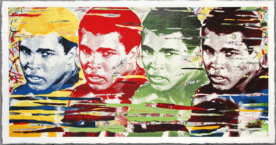 Title: "The Greatest" limited edition by Mr. Brainwash Poster artist: Mr. Brainwash Edition: xx/70 Type: Screen Print Size: 70"x 37" Notes: "The Greatest" limited edition 18-color screenprint by street artist Mr. Brainwash. Inspired by legendary Muhammad Ali.  Signed and numbered in edition of 70 prints that quickly sold out through the artist.