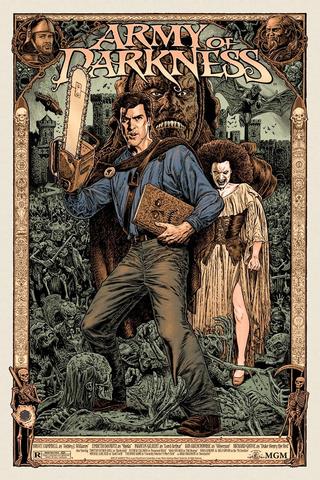 "Army of Darkness Regular Edition" by Chris Weston.  Inspired by the popular cult film.  Released by Skuzzles in 2014 in limited edition of 160 prints. 