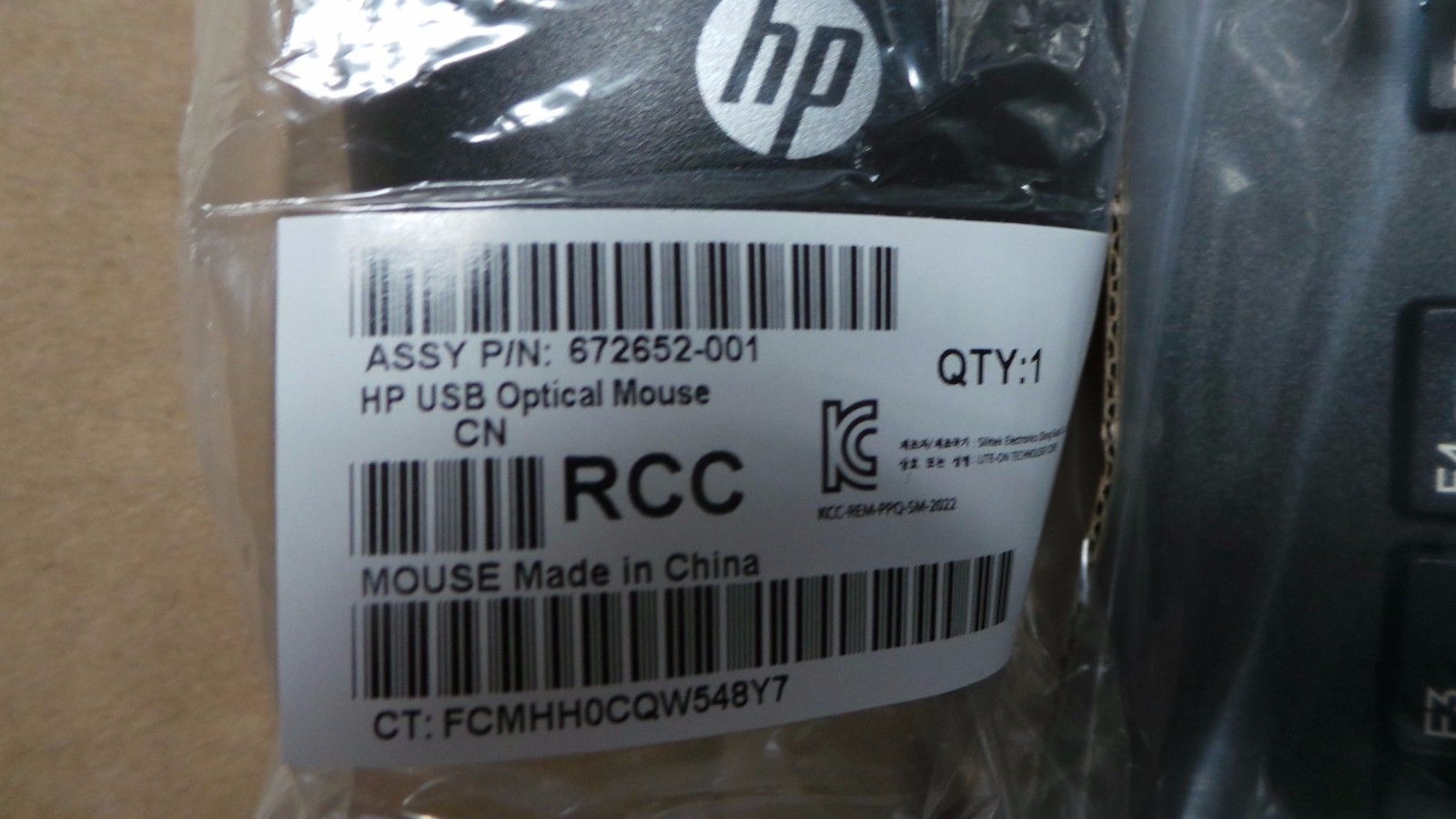 NOTES:  You are purchasing a 5 pack of HP Mouse and 5 pack of HP Keyboards.  Part number on the mice is 672652-001  Part number on the keyboard is 803181-001  All items are unused.  USB wired.