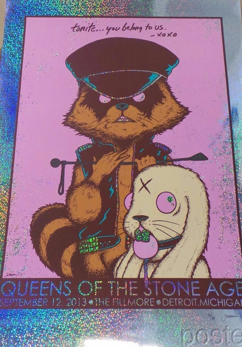Queens of the Stone Age Jermaine Rogers Detroit Screen Print Sparkle Foil Poster