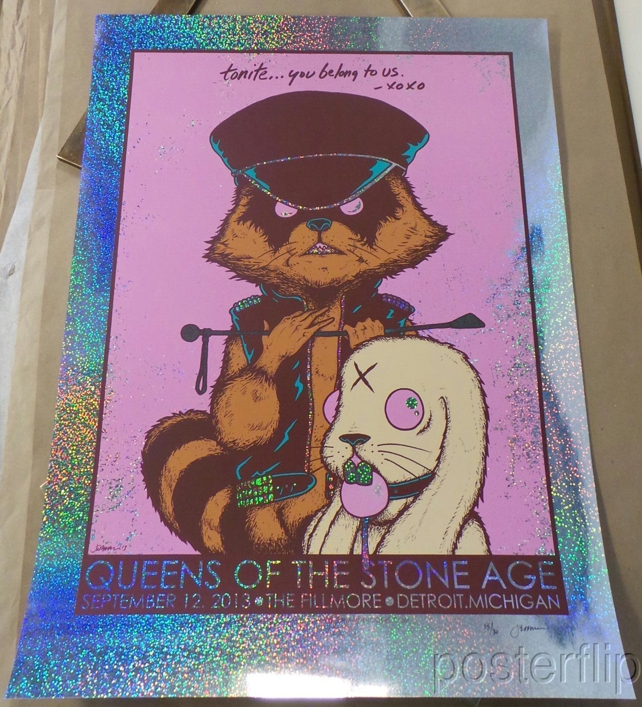 Jermaine Rogers - Queens of the Stone Age - Detroit Sparkle Foil Screen Print