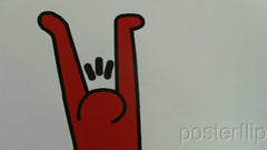 Title: "You Haring a Laugh? (Red Edition)" Poster artist: Lewis Bannister Edition: 6 Type: Screen Print Size:  23.4" x 16.5" Notes: Released by Copymenot in 2014. Signed and numbered by the artist.  Print has small dings in upper left hand corner resulting from original shipping (details in photographs).  Print is stored flat in very good condition. Following purchase, prints are rolled in archival paper and shipped with bubble wrap in sturdy cardboard tubes.