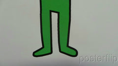 Title: "You Haring a Laugh? (Green Edition)" Poster artist: Lewis Bannister Edition: 6 Type: Screen Print Size:  23.4" x 16.5"  Notes: Released by Copymenot in 2014. Signed and numbered by the artist.  Print has small dings in upper left hand corner resulting from original shipping (details in photographs).  Print is stored flat in very good condition. Following purchase, prints are rolled in archival paper and shipped with bubble wrap in sturdy cardboard tubes.