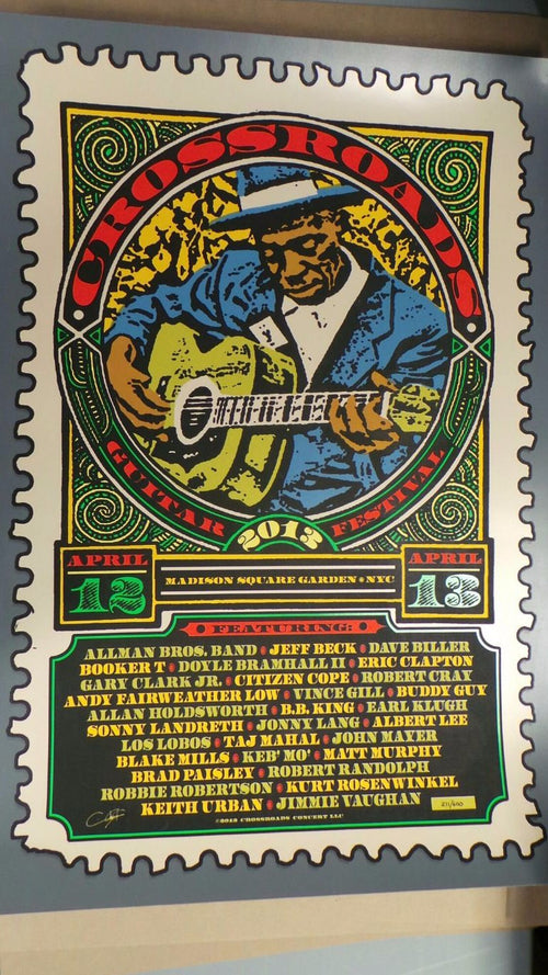 Crossroads Guitar Festival 2013 Screen Print Poster Ron Donovan #'d xx/600