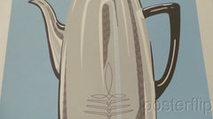 "Coffee Pot," Mark McDevitt.  Released in 2013 in Limited Edition of 100, signed and numbered.  Print is stored flat in very good condition. Following purchase, prints are rolled in archival paper and shipped with bubble wrap in sturdy cardboard tubes.  Check out our other listings for more hard-to-find and out-of-print posters.
