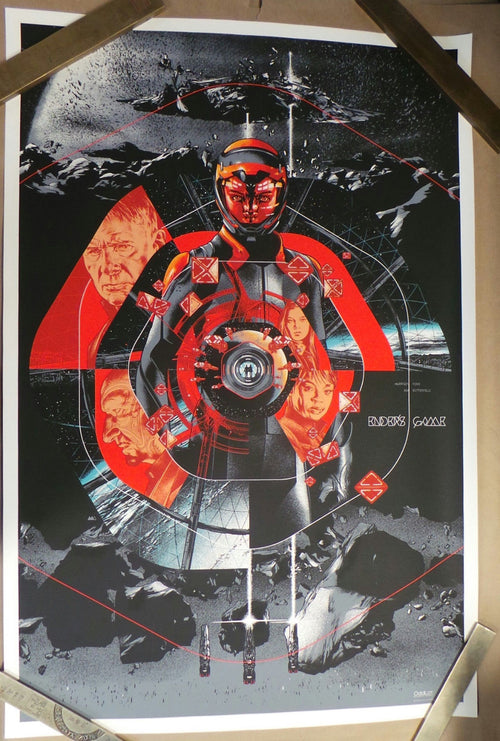 Title:  Ender's Game  Artist:  Martin Ansin for Mondo  Edition:  xx/340  Type:  Screen print poster  Size:  24" x 36"  Notes:  Inspired by the 2013 film Ender's Game, Limited poster in edition of 340.  All prints are stored flat. In house and ready to ship!  Following purchase, all prints are rolled in archival paper and shipped in a sturdy cardboard tube which is bubble wrapped on the inside for each end.