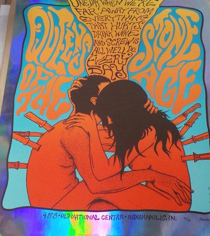 N.C. Winters - Queens of the Stone Age: 2018 L.A. Forum Gig Poster Moonlava Foil Variant S/N'd xx/40