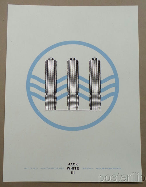 Title: Jack White III - Auditorium Theatre  Poster artist: Matthew Jacobson  Edition:  xx/300.  Type: Screen print poster  Size:  18" x 24"  Venue: Auditorium Theatre  Location: Chicago, IL  Notes:  Released by Le Grand Magistery, LLC in 2014.   Check out our other listings for more hard-to-find and out-of-print posters.