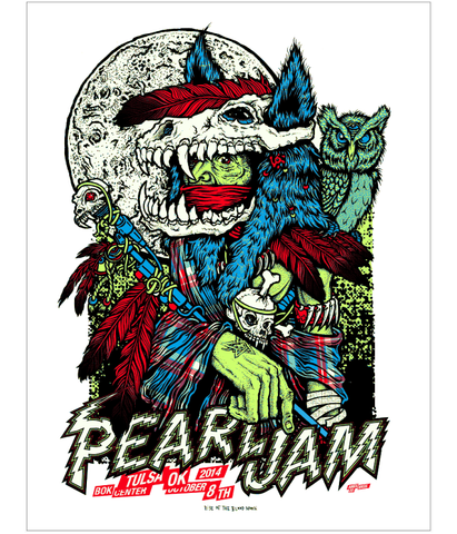 Ames Bros - Pearl Jam Calgary 2013 Bonez Screen Print Poster - xx/25